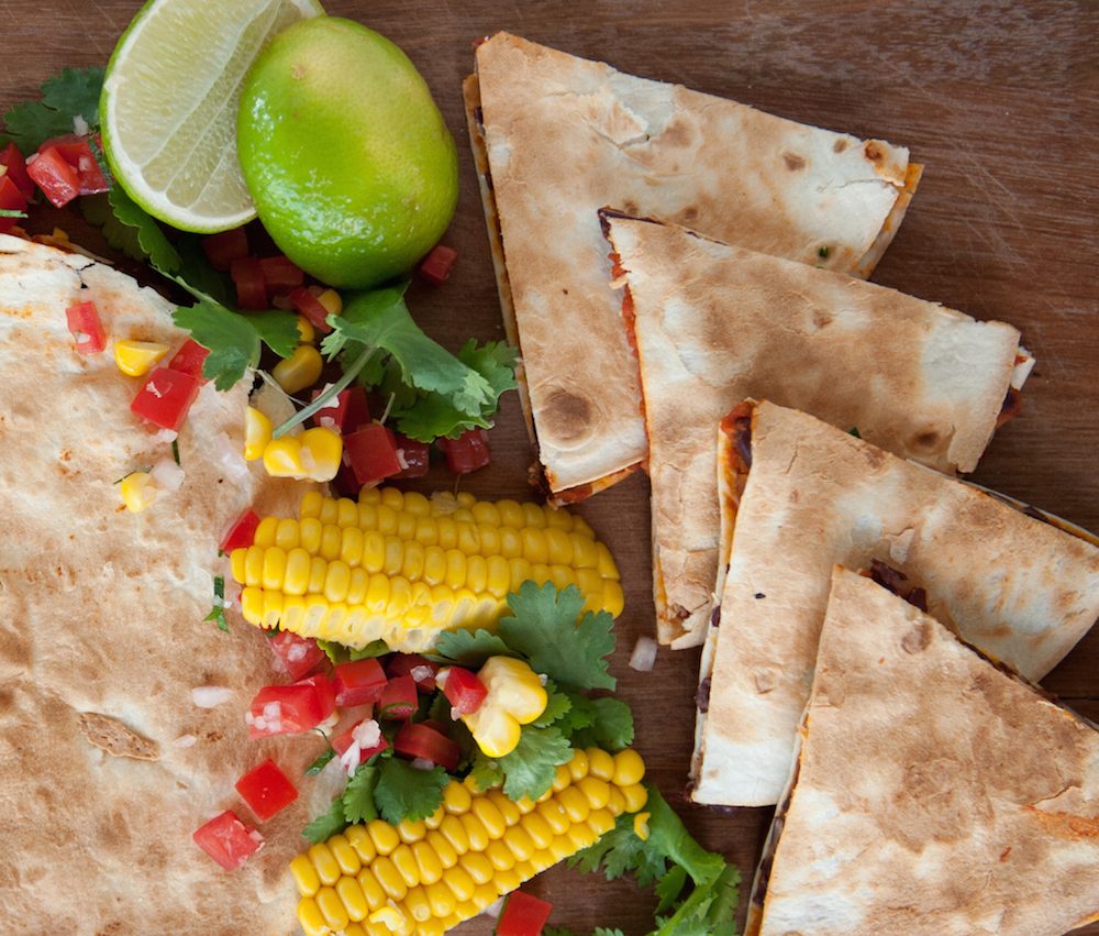 Bean quesadillas